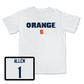 Football White Orange Comfort Colors Tee - LeQuint Allen