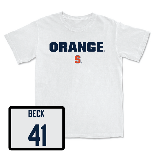 Men's Lacrosse White Orange Comfort Colors Tee - Jordan Beck