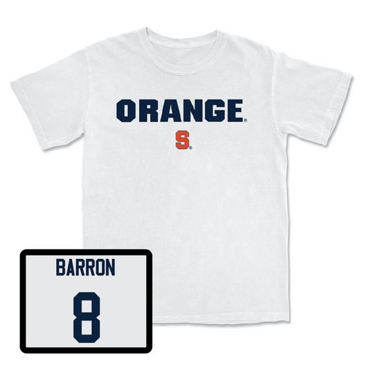 Football White Orange Comfort Colors Tee - Justin Barron