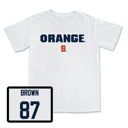 Football White Orange Comfort Colors Tee - Donovan Brown
