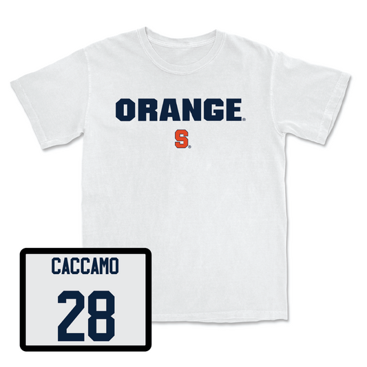 Men's Lacrosse White Orange Comfort Colors Tee - Nick Caccamo