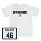 Football White Orange Comfort Colors Tee - Thomas Callahan