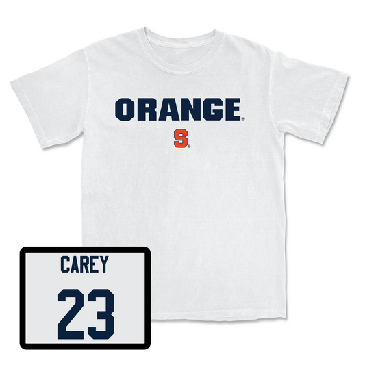Men's Basketball White Orange Comfort Colors Tee - Peter Carey