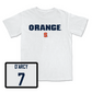 Women's Ice Hockey White Orange Comfort Colors Tee - Maya D’Arcy