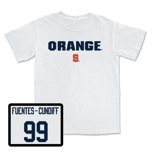Football White Orange Comfort Colors Tee - Elijah Fuentes-Cundiff