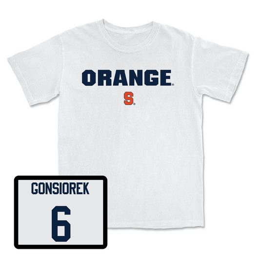 Men's Lacrosse White Orange Comfort Colors Tee - Kyle Gonsiorek