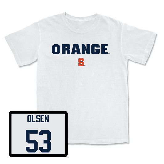 Football White Orange Comfort Colors Tee - Ted Olsen
