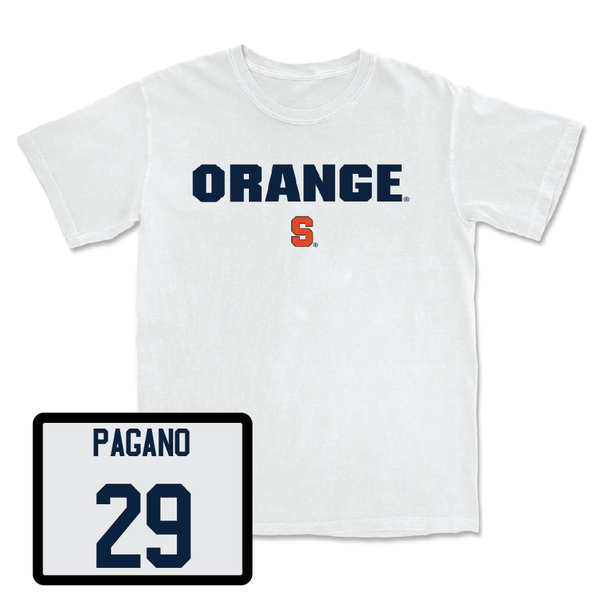 Men's Soccer White Orange Comfort Colors Tee - Antonino Pagano