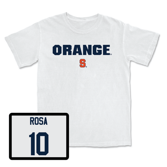 Men's Lacrosse White Orange Comfort Colors Tee - Max Rosa