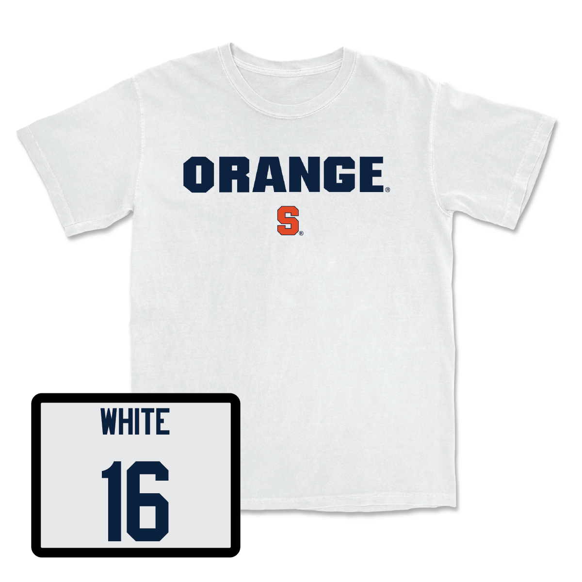 Men's Lacrosse White Orange Comfort Colors Tee - Barrett White